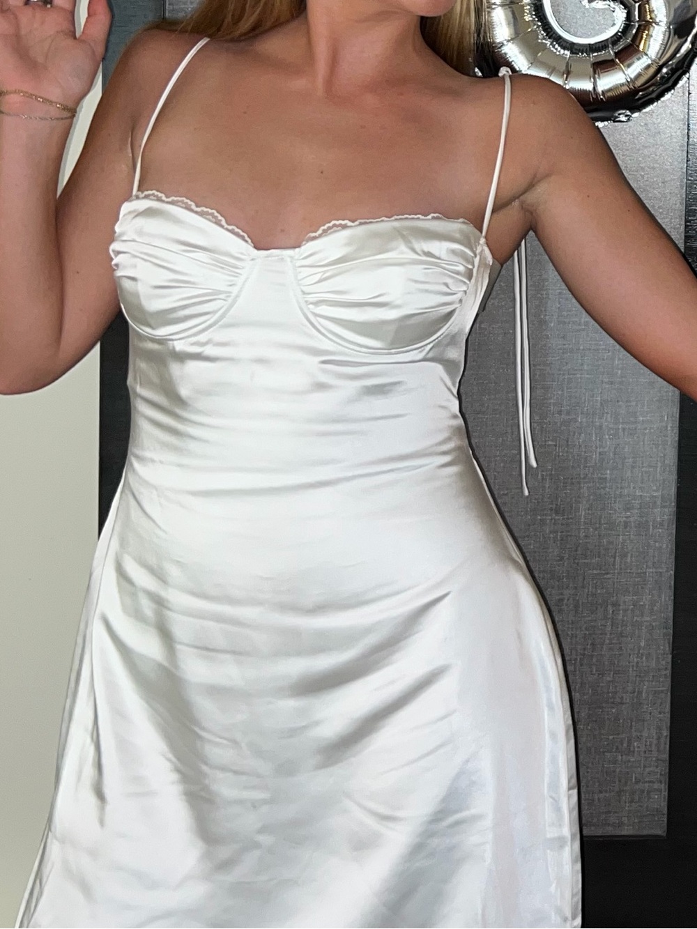 Princess Polly White Satin Slip Dress